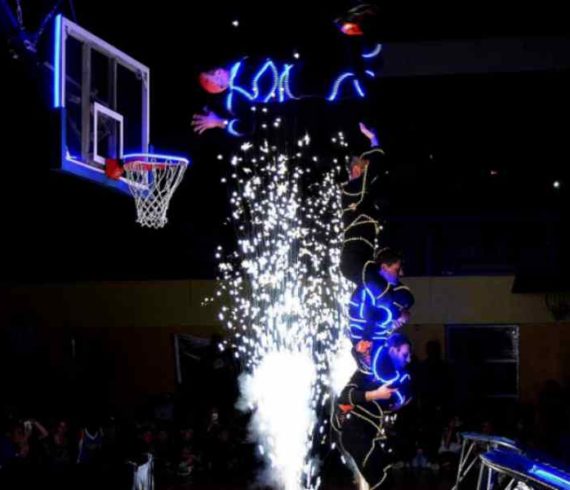 led basketball show, basketball, basketball show, LED dunkers, dunkers