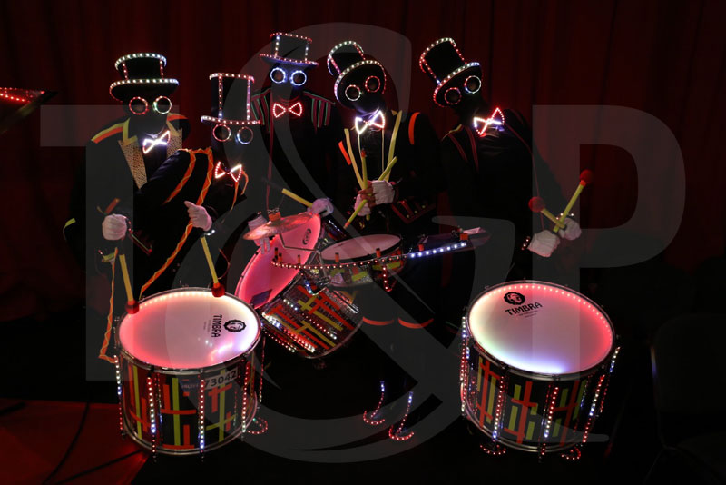 Lighting drummers, bombay, mumbai, glow in th dark, drums, girl's birthday, drums show