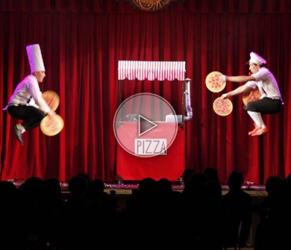 pizza jugglers, italy, italian pizza, comedy jugglers, comedy act, comedy show, comedy juggling