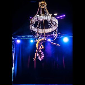 aerial chandelier, chandelier, act on a chandelier, chandelier performer, chandelier artist