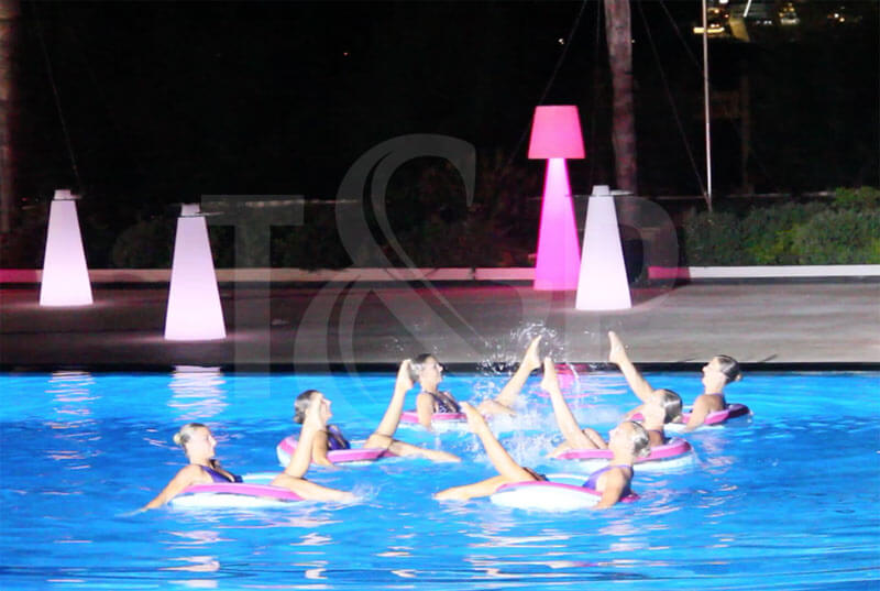 water baller, swimmers, synchronized swimmers, monte-carlo beach, water show, water performance, monte-carlo beach hotel