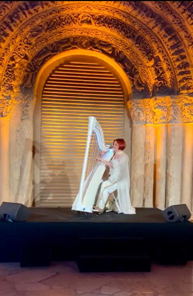 Harpist, harpist in paris, lighting harp, led harp, lighting harpist, led harpist, luminous harp, harp in paris, harpist led