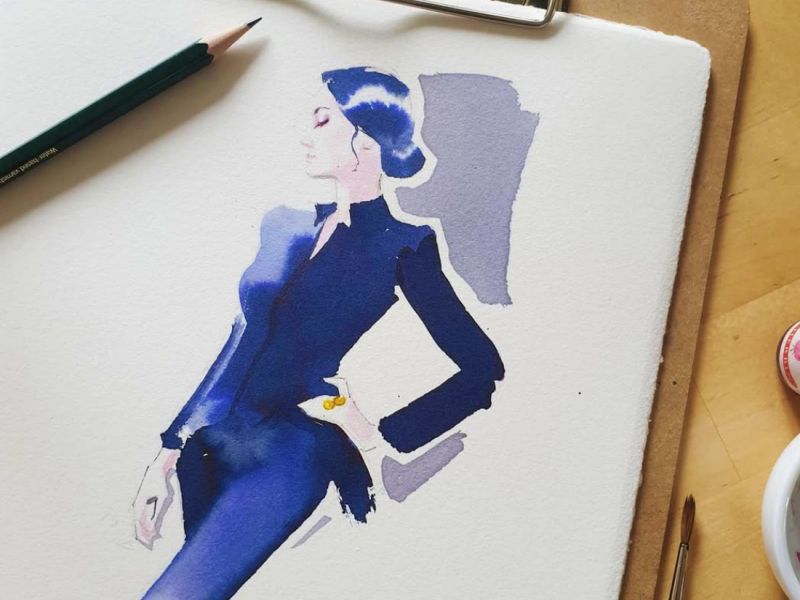 live watercolor artist, fast fashion illustration, event live painting, luxury event animation, fashion watercolor art, experiential marketing art, live illustration event, bespoke event souvenir, luxury brand activation, artistic live performance