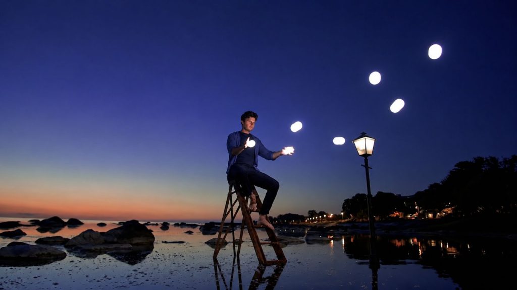 LED juggling show, light performance, futuristic entertainment, visual show, corporate event entertainment, luxury event performer, LED artist, digital performance, immersive entertainment, contemporary circus
