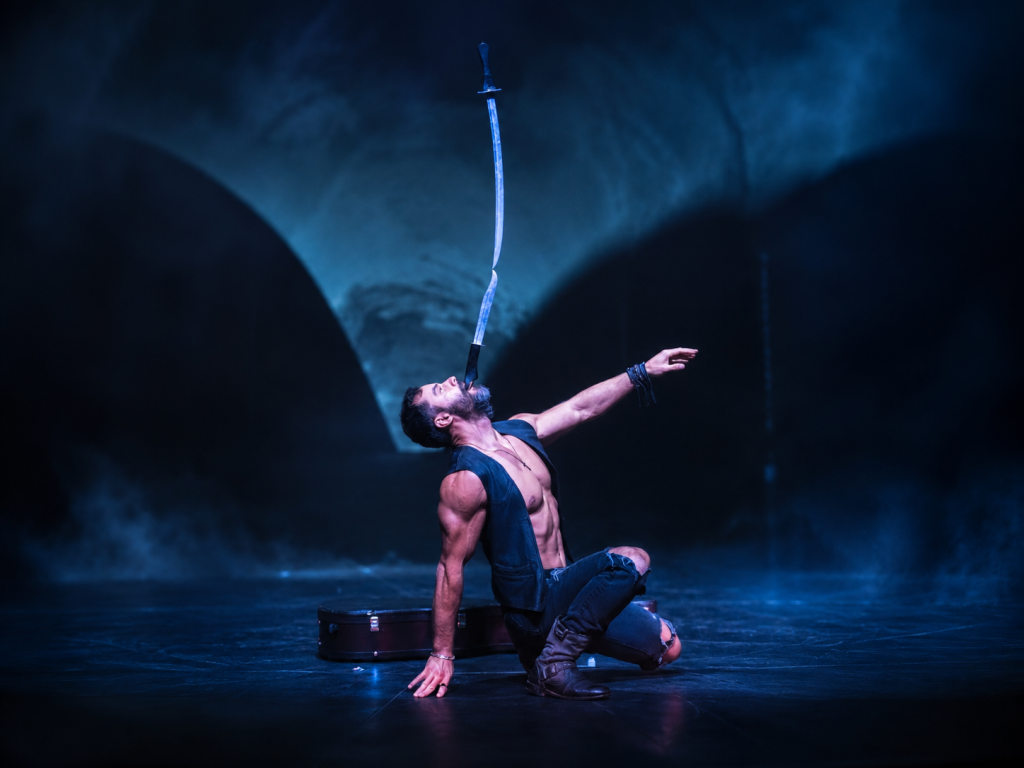 Balance sword act, Sword balancing performer, Sword balancing show, Got Talent finalist, Variety entertainment act, Corporate event entertainment, Luxury event entertainment, Unique circus acts, Sword balancing artist, Live entertainment show